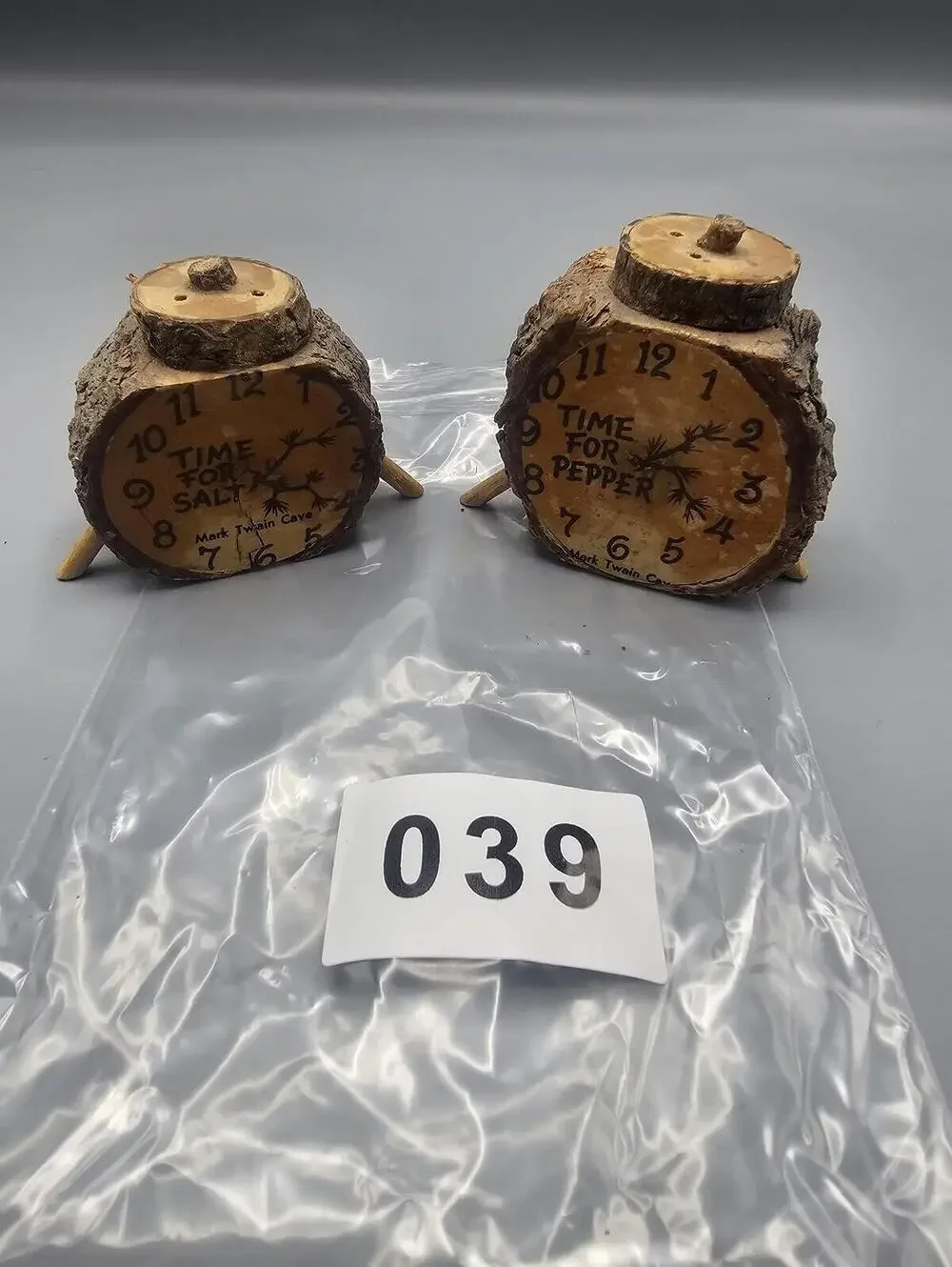 Rustic Wood Log Salt and Pepper Shakers Set